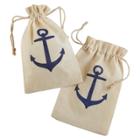 12ct Kate Aspen Voyages Anchor Muslin Favor Bag,