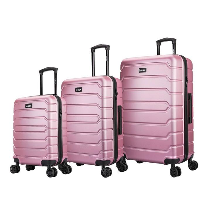 Inusa Trend Lightweight Hardside Spinner 3pc Luggage Set - Rose Gold