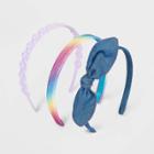 Girls' 3pk Rainbow Floral Bow Headbands - Cat & Jack