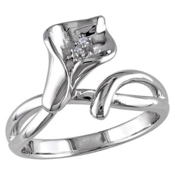 Target 0.011 Ct. T.w. Diamond Calla Lily Ring In Sterling Silver - Gh I1:i2