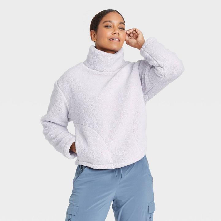 Women's Cozy Cowl Neck Pullover Sweatshirt - All In Motion Lavender