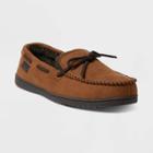 Men's Dearfoams Toby Microsuede Moccasin With Whipstitch & Tie Slippers - Chestnut