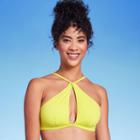 Women's Longline Keyhole Halter Bikini Top - Shade & Shore Lime Green
