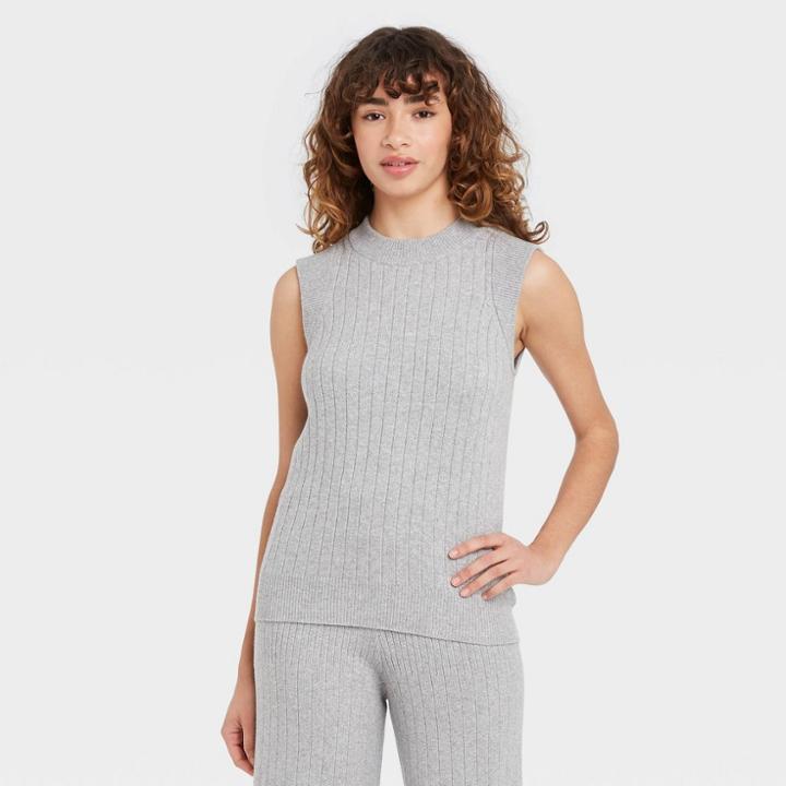 Women's Crewneck Pullover Sweater Vest - Who What Wear Gray