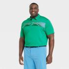 Men's Big & Tall Chest Striped Polo Shirt - All In Motion Green