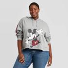 Women's Disney Jumping Mickey Plus Size Hooded Graphic Sweatshirt - Heather Gray