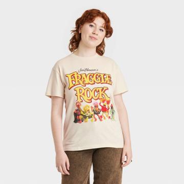 Women's Fraggle Rock Short Sleeve Graphic Boyfriend T-shirt - Cream
