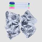 Girls' Jojo Siwa Diy Color Me In Bow Hair Clip With Markers - White