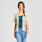 Women's Floral Print Mesh Kimono - Soul Cake (juniors') Green