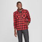Men's Long Sleeve Buffalo Check Plaid Wool Blend Shirt Jacket - Goodfellow & Co Ripe Red
