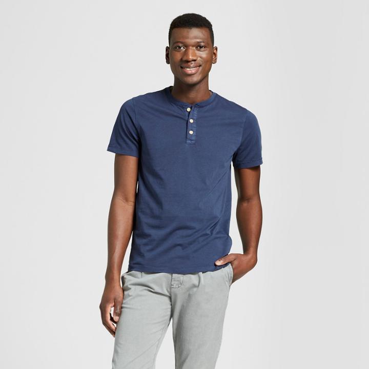 Target Men's Short Sleeve Henley Shirt - Goodfellow & Co Xavier Navy