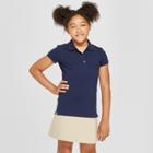 Girls' Short Sleeve Pique Uniform Polo Shirt - Cat & Jack Navy (blue)