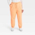 Women's Plus Size High-rise Ankle Jogger Pants - A New Day Light Orange