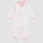 Honest Baby Girls' Love Dot Organic Cotton Pajama Jumpsuit - Pink Newborn