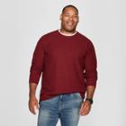 Men's Tall Long Sleeve Textured Crew Neck Shirt - Goodfellow & Co Berry Cobbler
