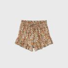 Women's Plus Size Floral Print High-rise Drawstring Waist Ruffle Shorts - Wild Fable Coral