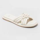 Women's Dulce Padded Knot Slide Sandals - A New Day White