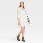 Women's Long Sleeve Peasant Shift Dress - Knox Rose Ivory