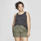 Women's Plus Size Sleeveless Scoop Neck Rib Racerback Tank Top - Universal Thread Gray