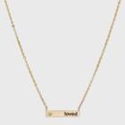 Beloved + Inspired Gold Dipped Silver Plated Necklace Bar -