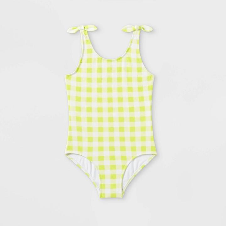 Girls' Summer Camp Gingham One Piece Swimsuit - Cat & Jack