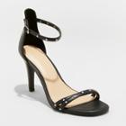 Women's Enya Studded Barely There Pump Heels - A New Day Black
