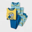 Boys' Minions 4pc Snug Fit Long Sleeve Pajama