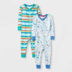 Toddler Girls' 2pk Unicorn 100% Cotton Snug Fit Pajama Jumpsuit - Cat & Jack Blue