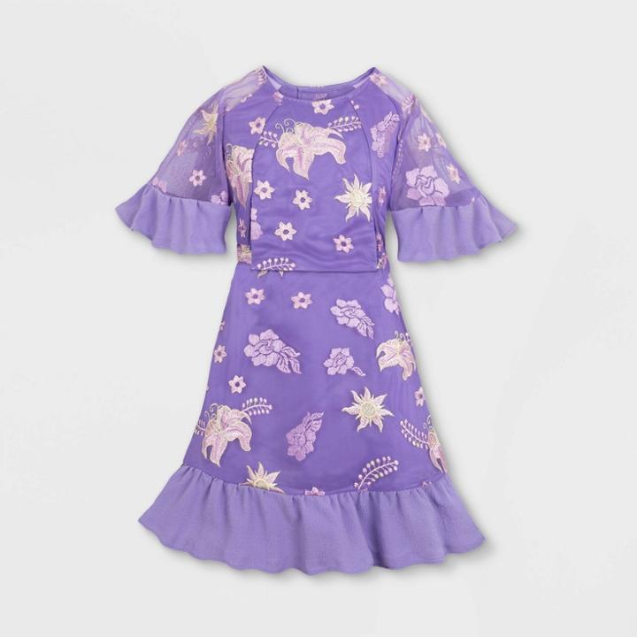 Girls' Disney Princess Rapunzel Adaptive Dress - Xs - Disney Store, One Color