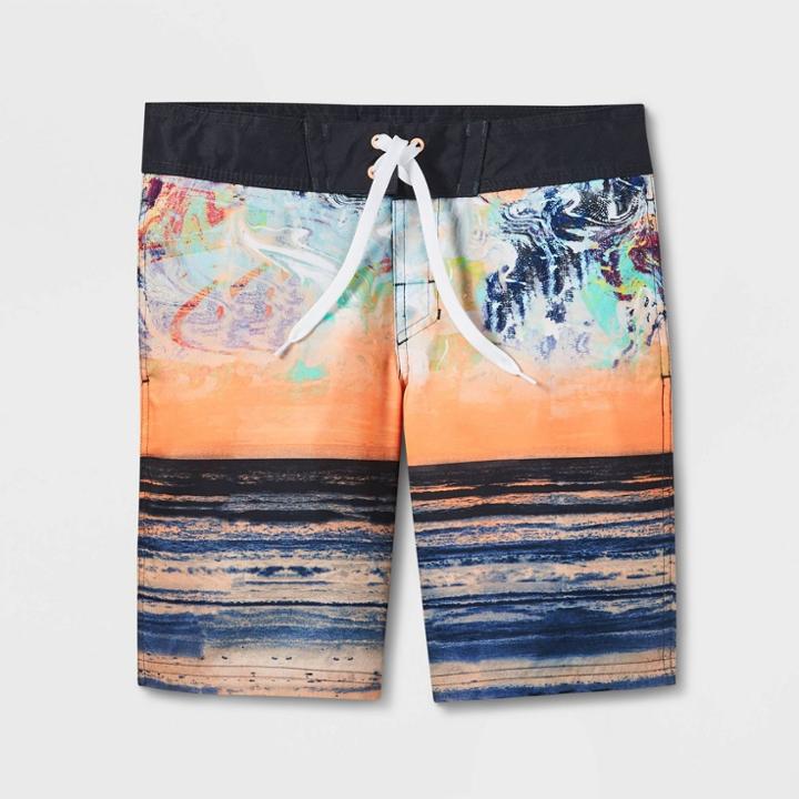 Plusboys' Marble Print Swim Shorts - Art Class