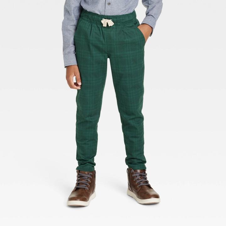 Boys' Plaid Dress Pants - Cat & Jack Green