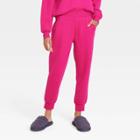 Women's Mid-rise Ankle Fleece Jogger Pants - A New Day Pink