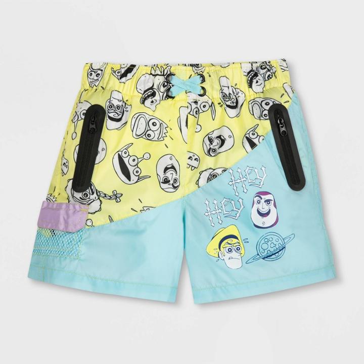 Boys' Disney Toy Story Swim Trunks - 3 - Disney Store, Blue/yellow