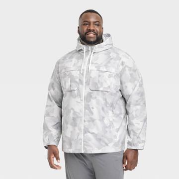 Men's Big Camo Print Packable Jacket - All In Motion White