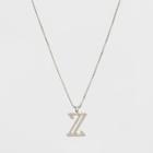 Silver Plated Initial Z Pendant Necklace - A New Day Silver,