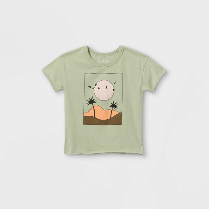 Toddler Boys' Palm Scene Short Sleeve T-shirt - Art Class Teal