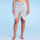 Shade & Shore Women's Lurex Tunneled Front Cover Up Skirt - Shade &