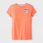 Girls' Short Sleeve Saturday Every Day Graphic Pocket T-shirt - Cat & Jack Orange