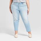 Women's Plus Size Raw Hem Boyfriend Crop Jeans - Universal Thread Light Wash