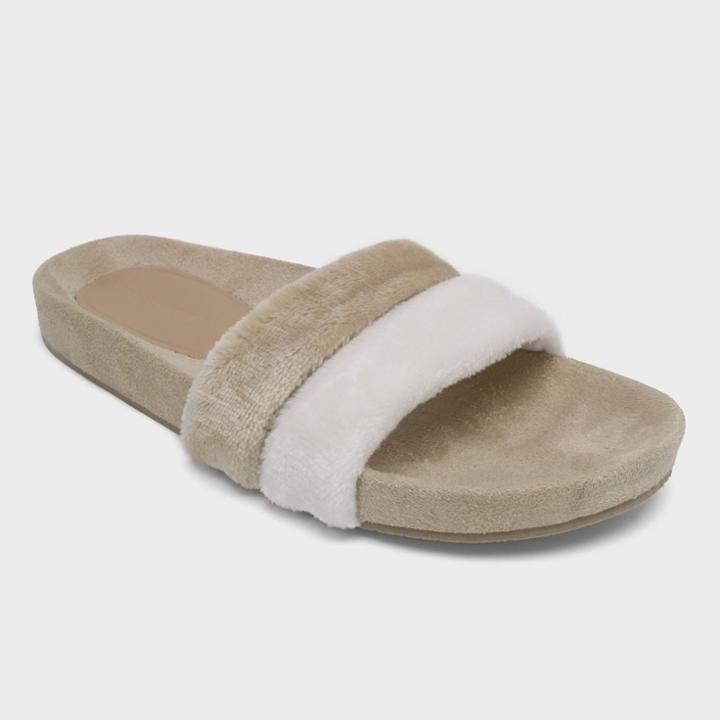 Women's Frances Terry Cloth Pool Slide Sandals - Who What Wear Tan
