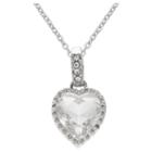 Target Heart Pendant In Silver Plate With Clear Crystals From Swarovski - Clear/gray