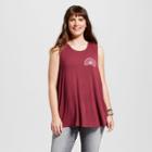 Fifth Sun Women's Plus Size Positive Vibes Graphic Tank Top Burgundy 2x - Fifth