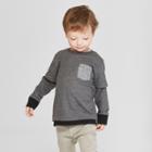 Toddler Boys' 2 Style Layer Sweatshirt With Pocket - Cat & Jack Dark Gray
