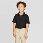 Toddler Boys' Short Sleeve Pique Uniform Polo Shirt - Cat & Jack Black