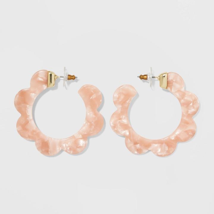 Sugarfix By Baublebar Whimsical Resin Hoop Earrings - Blush Pink, Girl's