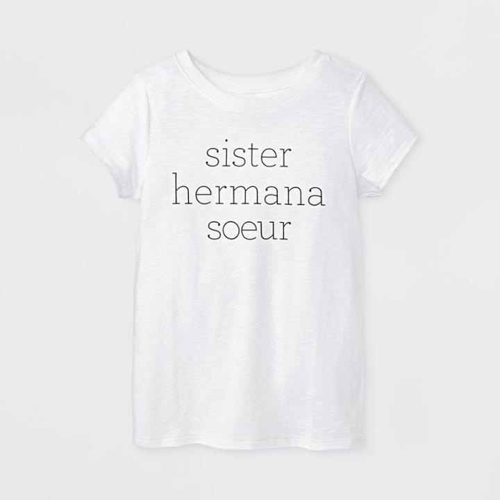 Toddler Cap Sleeve Sister Graphic T-shirt - Cat & Jack White