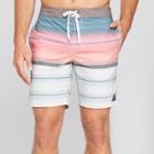 Trinity Collective Men's Striped 8.5 Rapido Board Shorts - Pink
