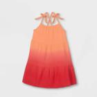 Toddler Girls' Tiered Dip-dye Tank Dress - Cat & Jack Coral