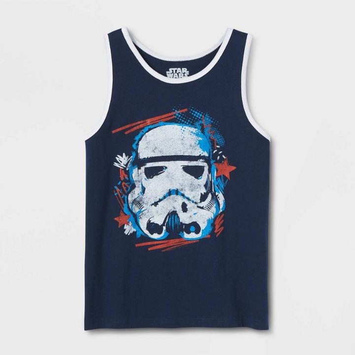 Boys' Star Wars Stormtrooper Americana Tank Top - Navy Blue
