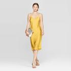 Women's Casual Fit Sleeveless V-neck Midi Dress - A New Day Gold